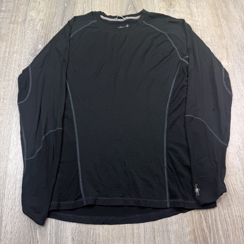 Smartwool Merino Wool Long Sleeve T-Shirt Baselayer Mens Size Medium Black - Picture 1 of 15